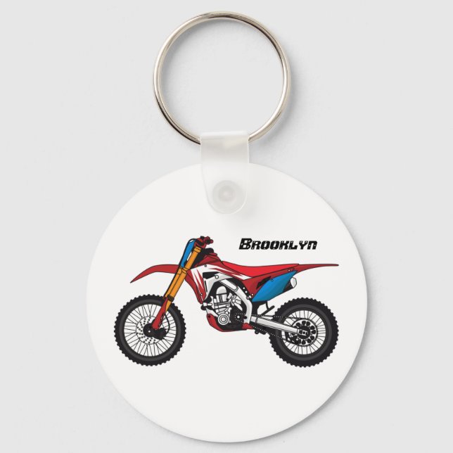Porte-clés Red dirt bike motorcycle (Recto)