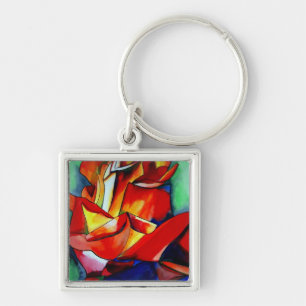 Porte-clés Red France Libre rose aquarelle art