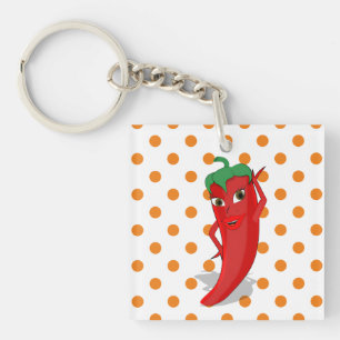 Porte-clés Red Hot Pepper Diva Pois orange