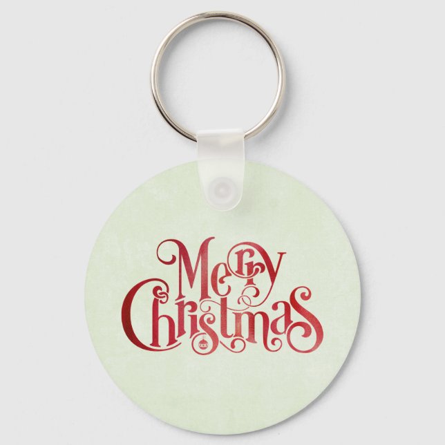 Porte-clés Red Joyeux Noël Typographie Festive Police (Recto)