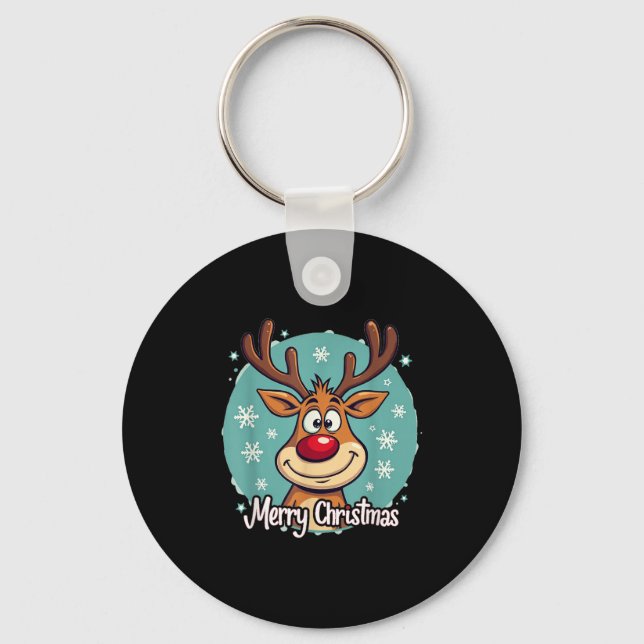 Porte-clés Red Nose Reindeer Funny Merry Christmas Men Women  (Recto)