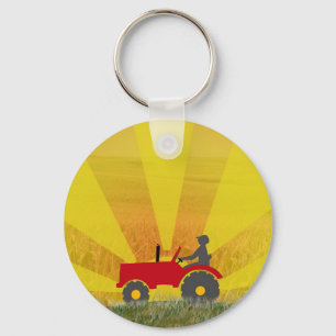 Porte-clés Red or Green Tractor Keychain