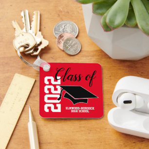 Porte-clés Red Personalized High School Graduation Favors 