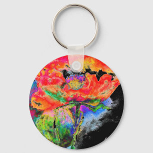 Porte-clés Red Poppy -black background