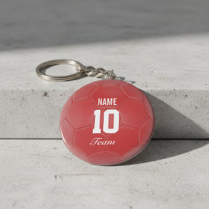 Porte-clés Red Team Soccer Ball Nom personnalisé