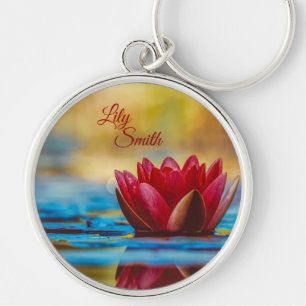 Porte-clés Red Water Lilly *personnalisez*