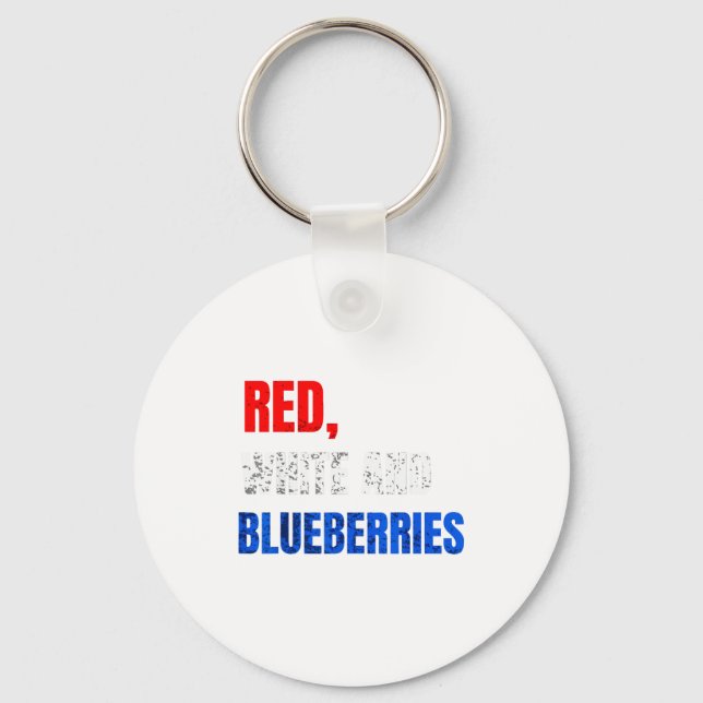 Porte-clés Red White And Blueberries Patriot Fun Summer Party (Recto)