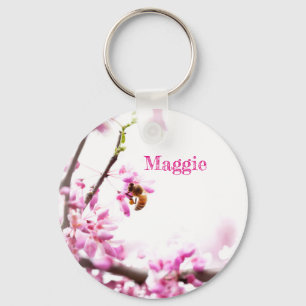 Porte-clés Redbud & abeille de miel au printemps