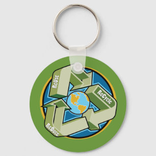 Porte-clés Réduisez, réutilisez, réutilisez le porte - clé