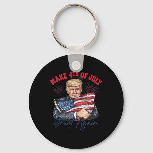 Porte-clés Refaisons la fête du 4 juillet avec humour Trump p