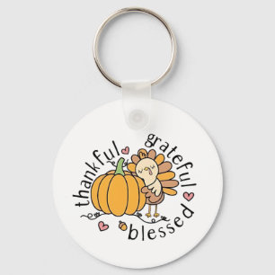 Porte-clés Réflexion Grateful Blessé Thanksgiving drôle