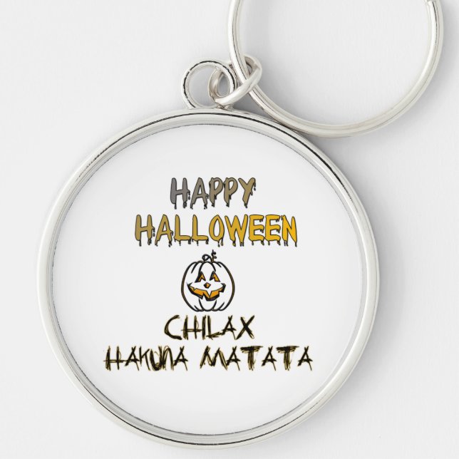 Porte-clés Refroidissez et détendez-vous Halloween heureux (Devant)