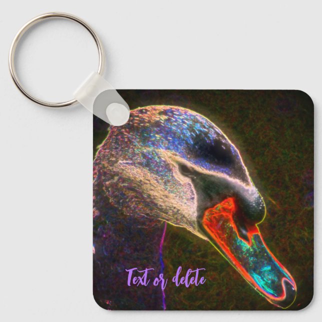 Porte-clés Regal Swan Art Abstrait Nature Personnalisée (Recto)