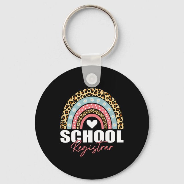 Porte-clés Registraire Rainbow Leopard 100e Jour De L'École (Recto)