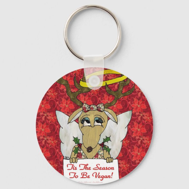 Porte-clés Reindeer Angel C'est la saison d'être Vegan (Recto)