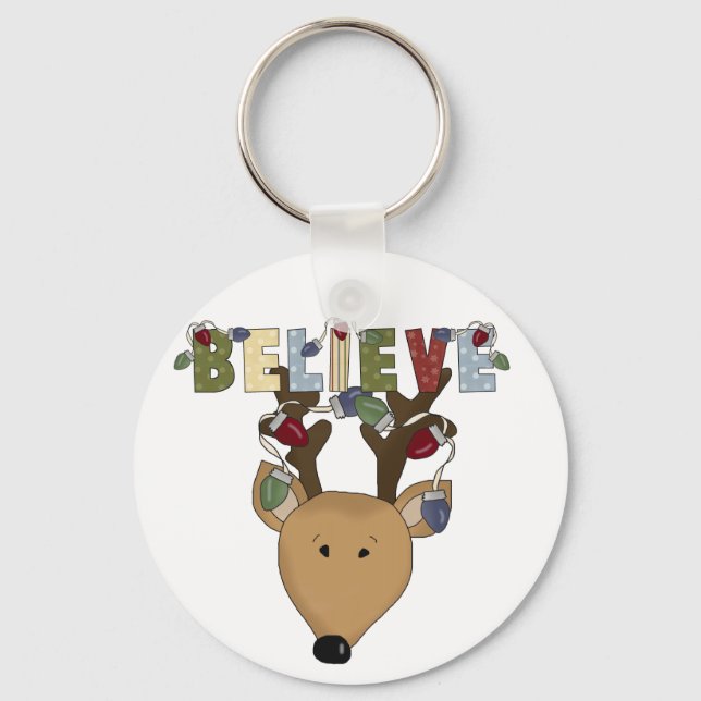 Porte-clés Reindeer Believe Tshirts et cadeaux de vacances (Recto)