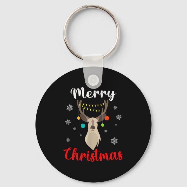 Porte-clés Reindeer Christmas Merry Christmas  (Recto)