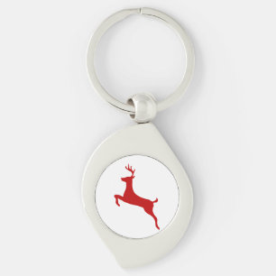 Porte-clés Reindeer Jump Noël Rouge Silhouette Golf Balls
