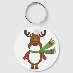 Porte-clés Reindeer portant un Porte - clé de bouton écaille 
