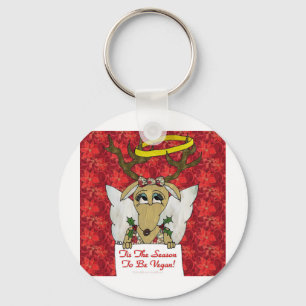Porte-clés Reindeer Tis the Season to be Vegan Cadeaux Vêteme