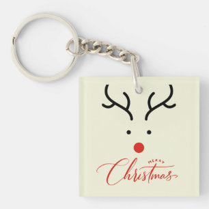 Porte-clés Réinder minimaliste face Porte - clé de Noël