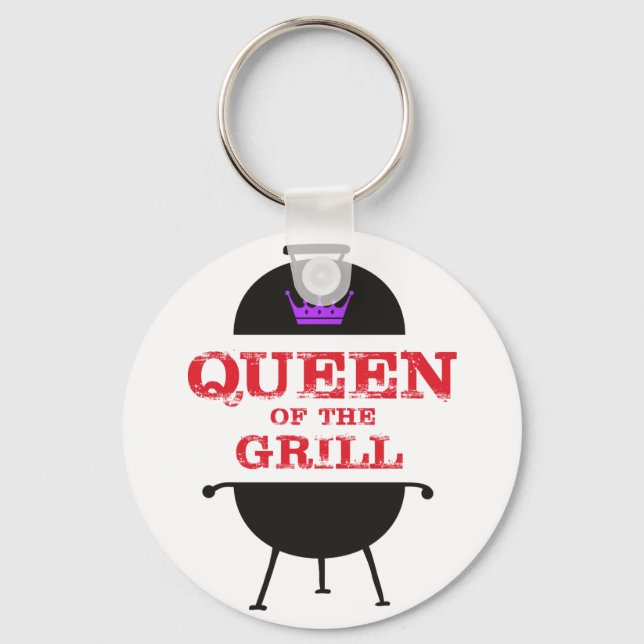 Porte-clés Reine Du Grill, Rouge Couronne Violet (Recto)