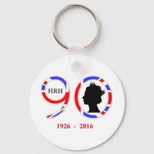 Porte-clés Reine Elizabeth II d'Angleterre 90e anniversaire