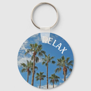 Porte-clés Relax Tropical Palm Tree Blue Sky Photo Paradise