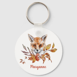 Porte-clés Renard à l'automne / Feuilles d'automne
