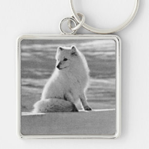 Porte-clés Renard arctique d'Alaska USA vintage 1970