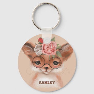 Porte-clés Renard avec lunettes Porte - clé