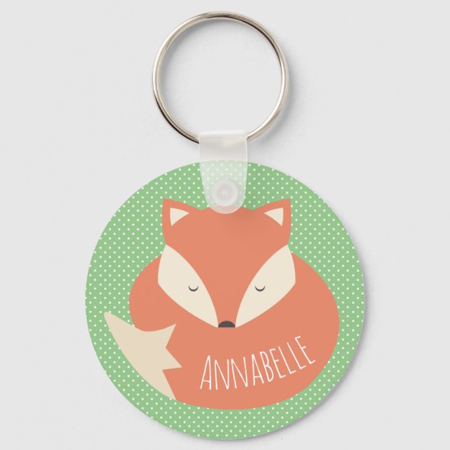 Porte-clés Renard couché mou personnalisé (Recto)