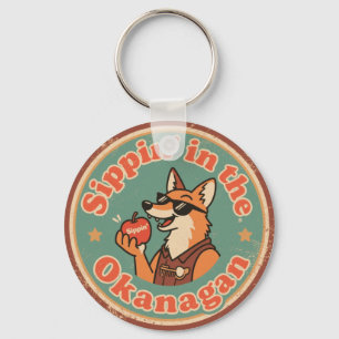 Porte-clés Renard décontracté de la vallée d'Okanagan vintage