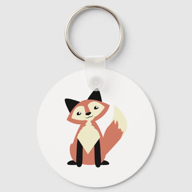 Porte-clés Renard mignon tête inclinée (Recto)