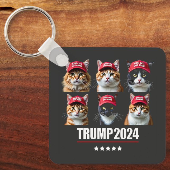 Porte-clés Rendre les chats en sécurité à l'élection de Maga  (Recto)