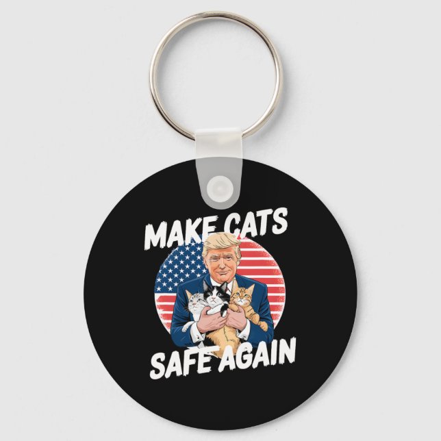 Porte-clés Rendre les chats en sécurité Voter à nouveau Trump (Recto)