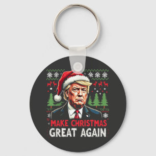 Porte-clés Rendre Noël super à nouveau moche Noël Sweat Trump