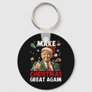 Porte-clés Rendre Noël super Père Noël amusant Trump Noël