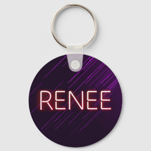 Porte-clés Renee name in glowing neon lights novelty