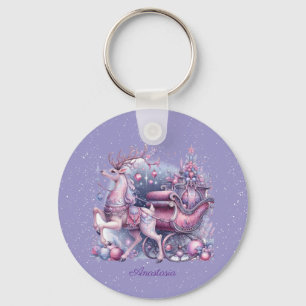 Porte-clés Renne Magique Fantaisiste Violet