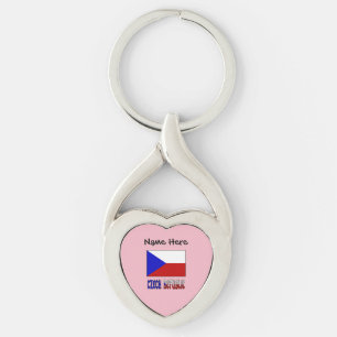 Porte-clés République tchèque et drapeau tchèque personnalisé