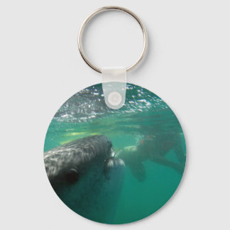 Porte-clés Requin baleine et nageur