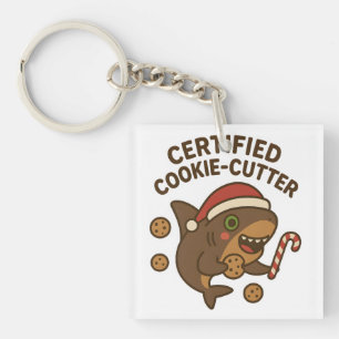 Porte-clés Requin de Noël drôle certifié Cookie-Cutter Pun
