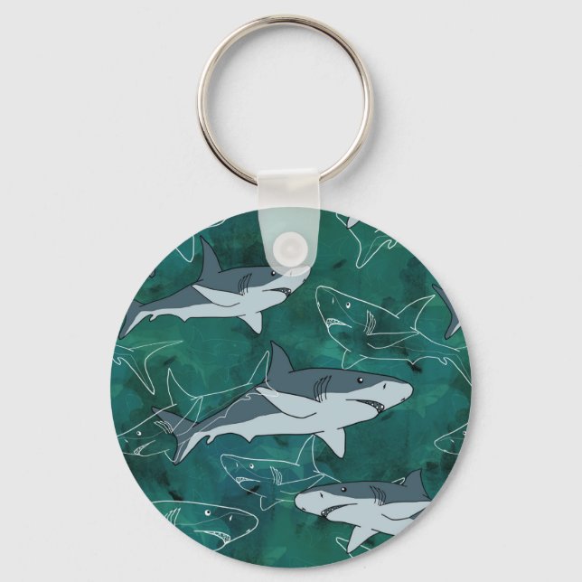 Porte-clés Requins, marine, mer, poisson, prédateur, animal,  (Recto)