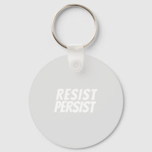 Porte-clés "résister / persister" gris clair blanc -