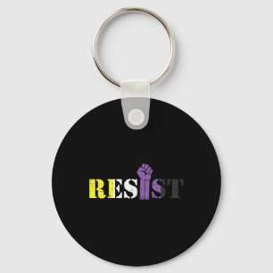 Porte-clés Résistez À La Manifestation De Poing Élevée Drapea