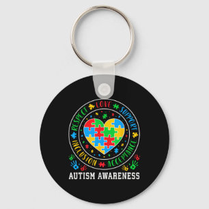 Porte-clés Respect Amour Soutien Acceptation Inclusion Autism