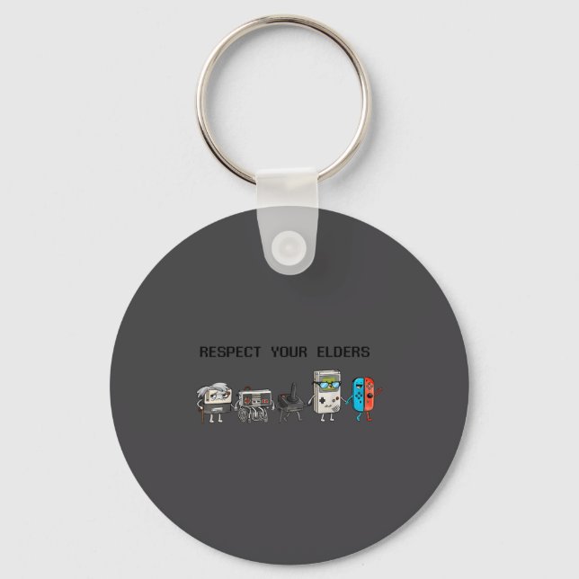 Porte-clés Respect Your Elders Retro Gaming Funny Gamer Contr (Recto)