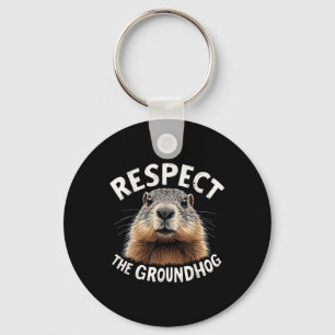 Porte-clés Respectez La Marmotte De Terre Célébrez La Journée