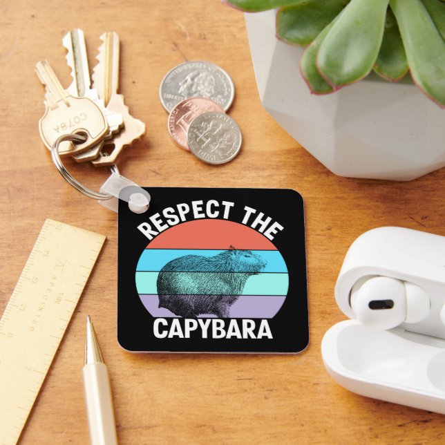 Porte-clés Respectez Le Capybara Amusing Capybara Fan (Bureau)